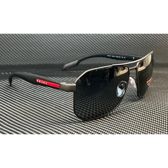 Prada Men's Polarized Rubber Sunglasses - Picture 3 of 4